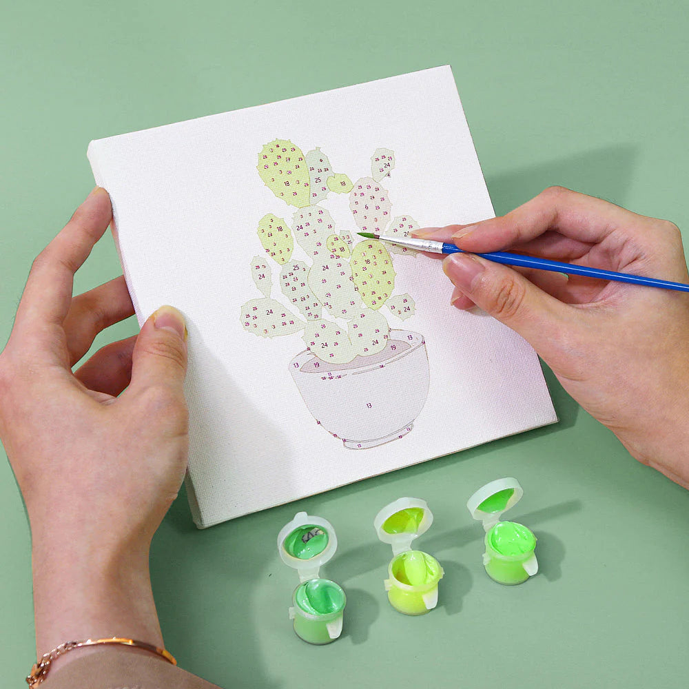 Kit de Peinture Numérotée - 9 mini peintures - coffret plantes d'intérieur