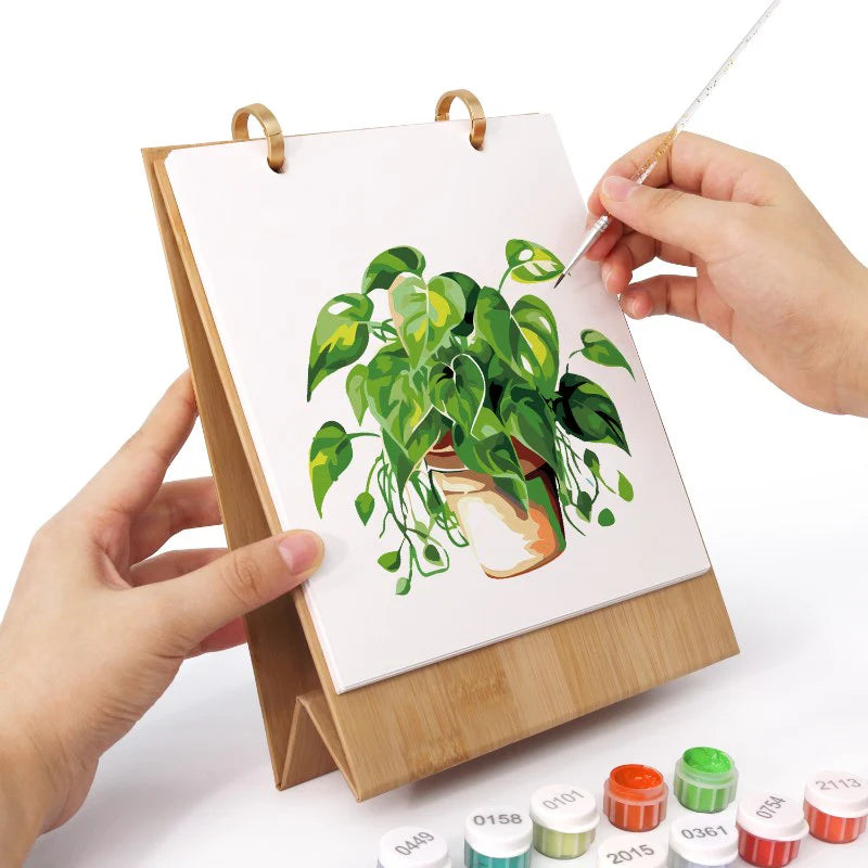 Kit de Peinture Numérotée - Calendrier de Bureau 2026 Peinture par Numéros | édition plantes