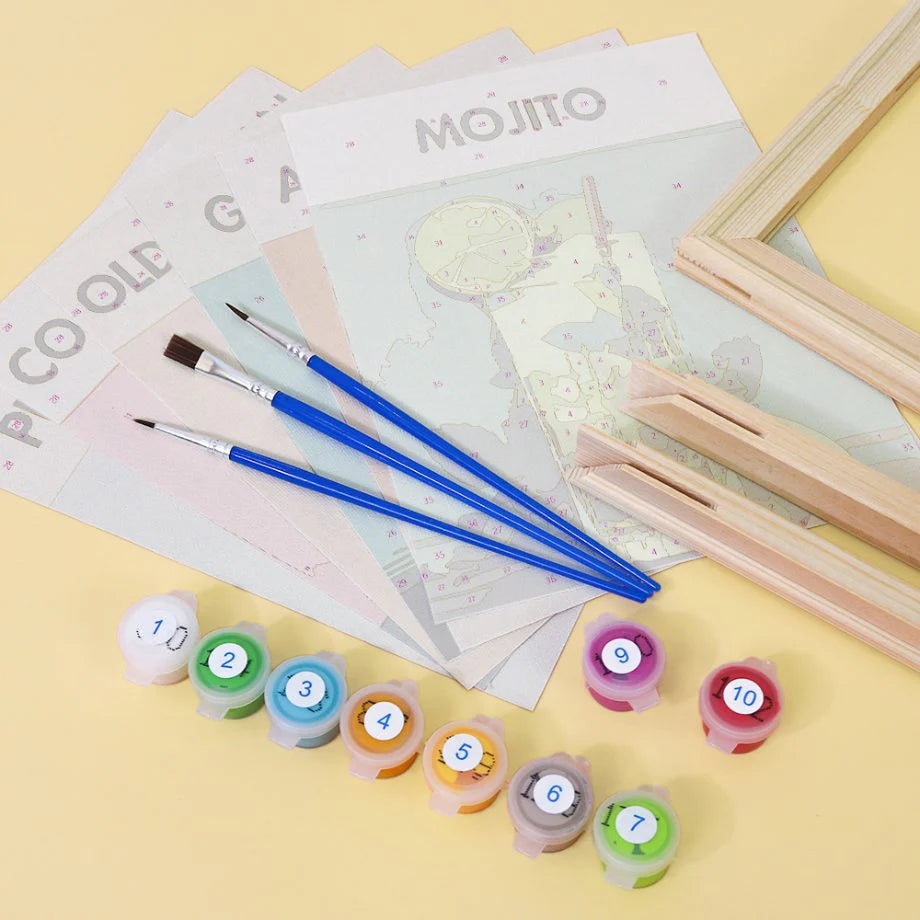 Kit de Peinture Numérotée - 6 mini peintures - coffret cocktails deluxe