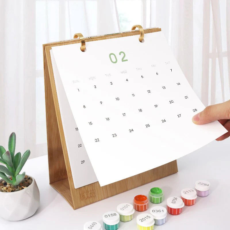 Kit de Peinture Numérotée - Calendrier de Bureau 2026 Peinture par Numéros | édition plantes