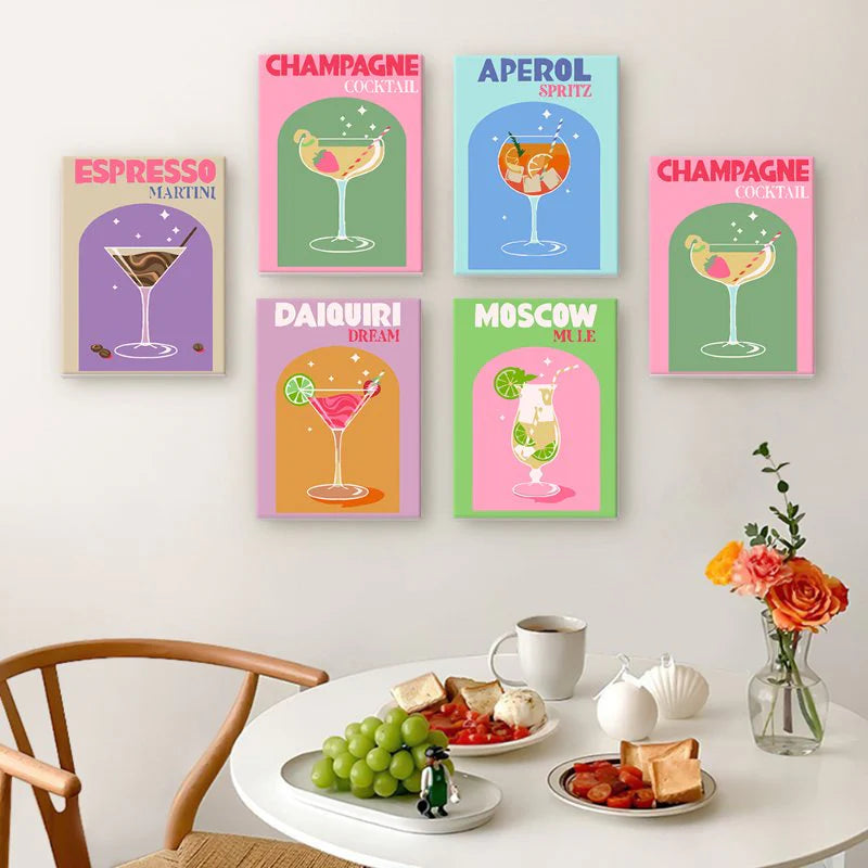 Kit de Peinture Numérotée - 6 mini peintures - coffret cocktails sip & paint