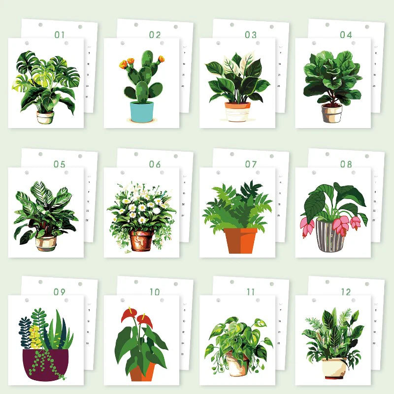 Kit de Peinture Numérotée - Calendrier de Bureau 2026 Peinture par Numéros | édition plantes