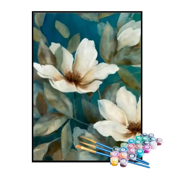 Kit de pintura por números - Flores blancas