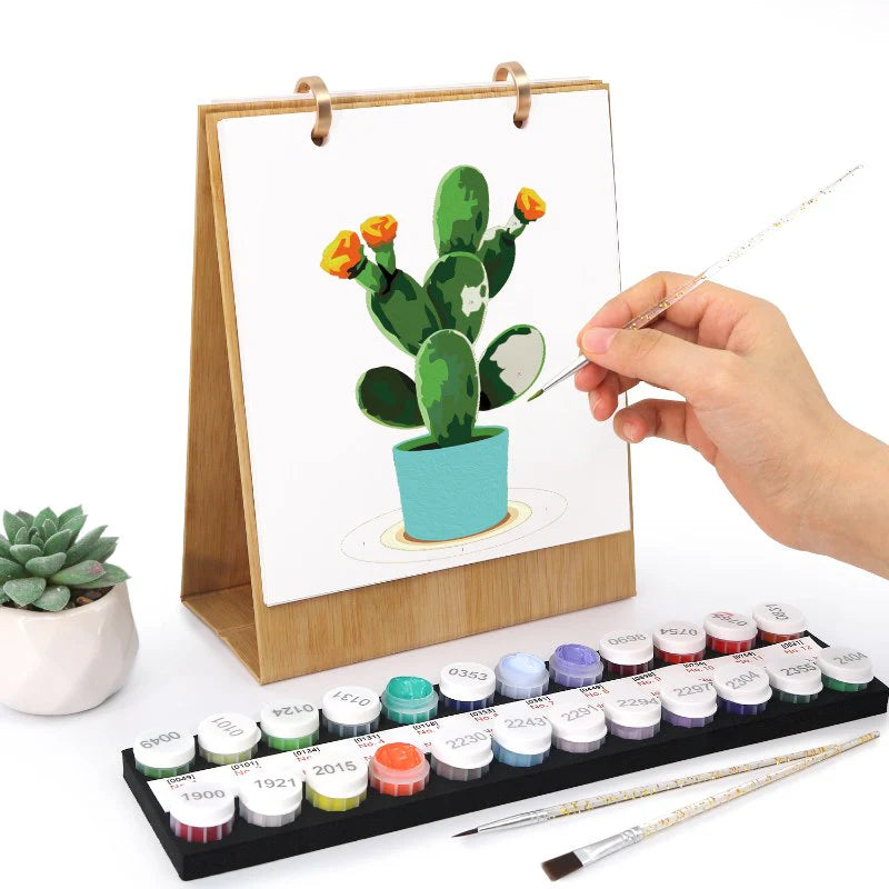 Kit de Peinture Numérotée - Calendrier de Bureau 2026 Peinture par Numéros | édition plantes