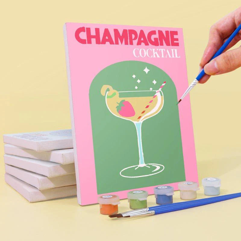 Kit de Peinture Numérotée - 6 mini peintures - coffret cocktails sip & paint