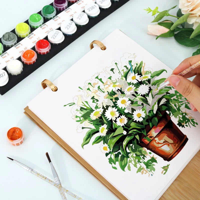 Kit de Peinture Numérotée - Calendrier de Bureau 2026 Peinture par Numéros | édition plantes