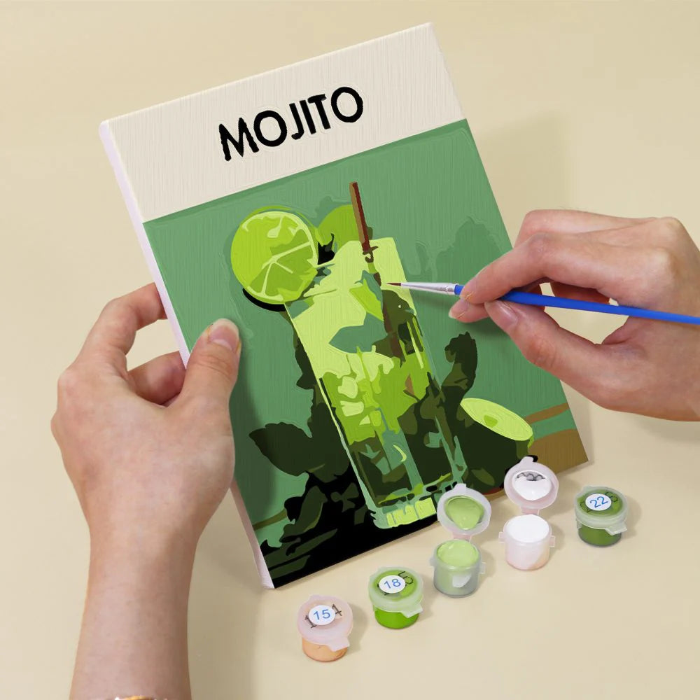 Kit de Peinture Numérotée - 6 mini peintures - coffret cocktails deluxe