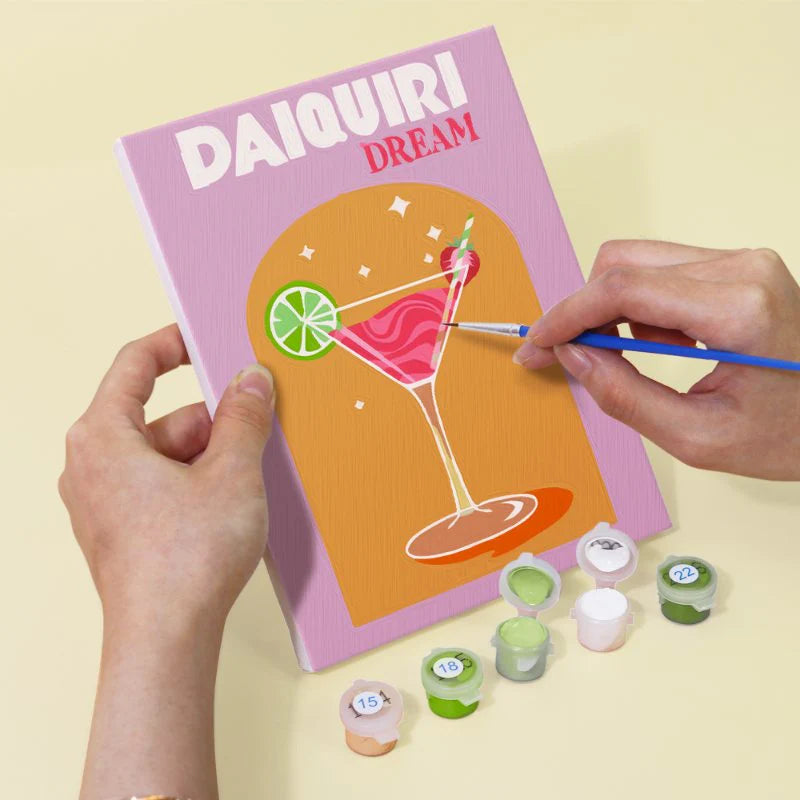 Kit de Peinture Numérotée - 6 mini peintures - coffret cocktails sip & paint