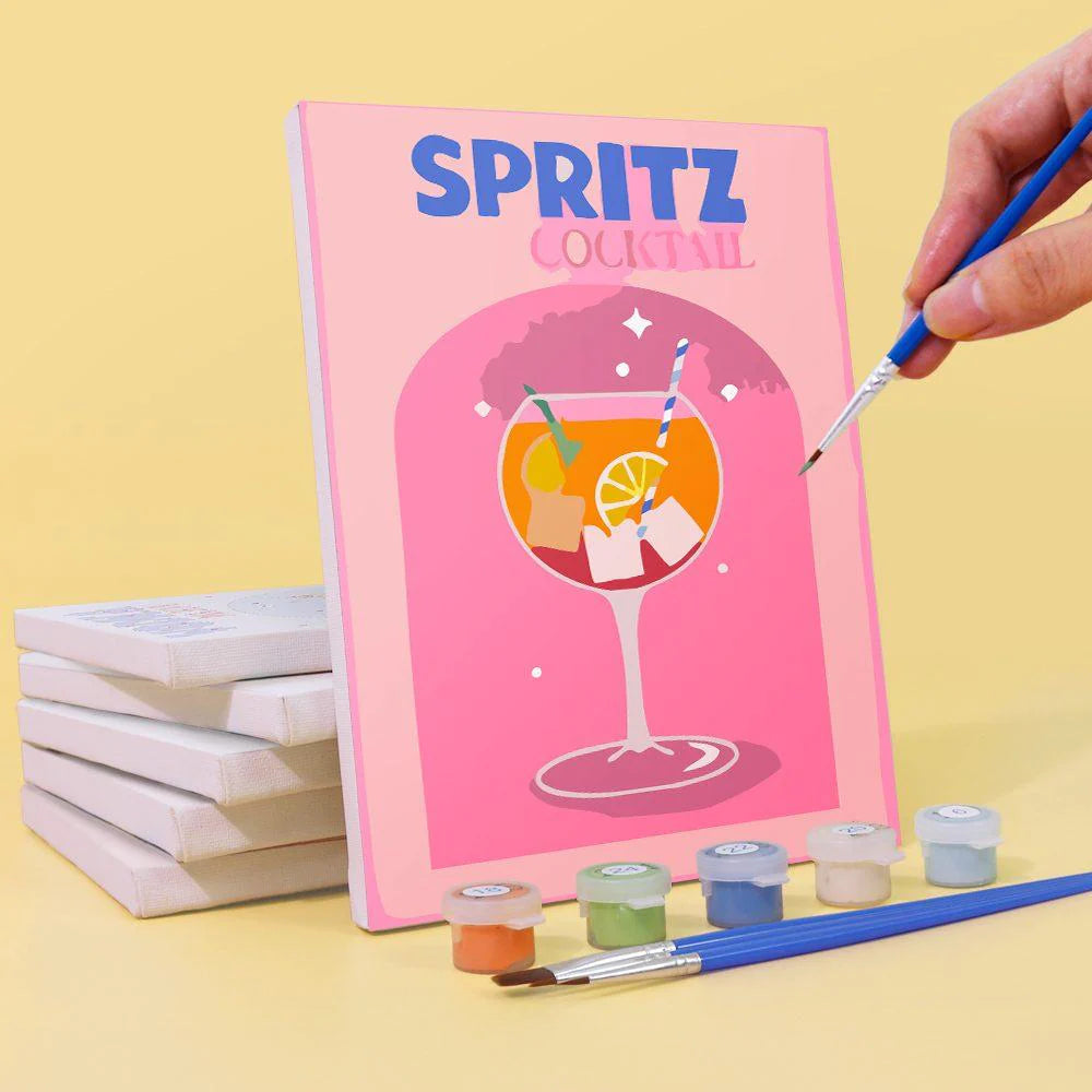 Kit de Peinture Numérotée - 6 mini peintures - coffret cocktails colorés