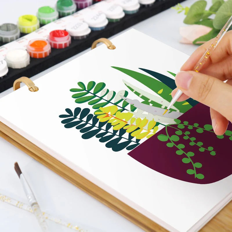 Kit de Peinture Numérotée - Calendrier de Bureau 2026 Peinture par Numéros | édition plantes
