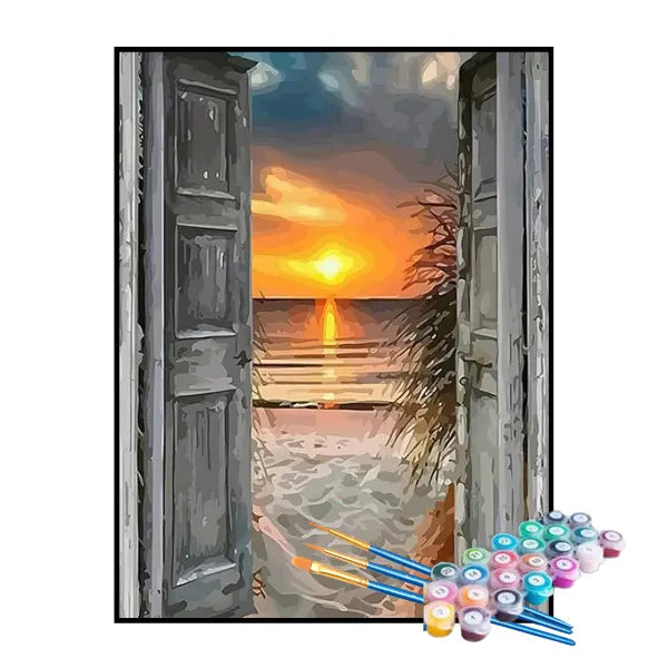 Kit de pintura por números - Puerta junto al mar