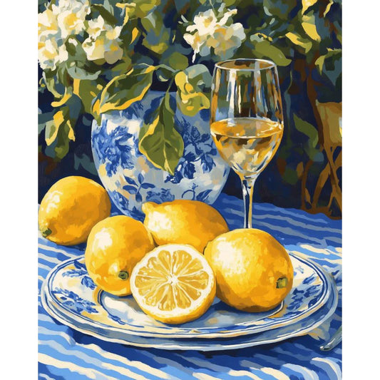 Kit de Peinture Numérotée - Citrons et vin