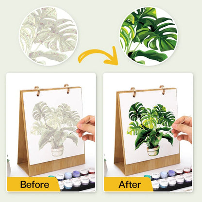 Kit de Peinture Numérotée - Calendrier de Bureau 2026 Peinture par Numéros | édition plantes