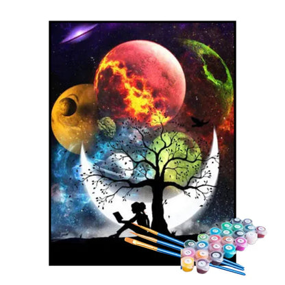 Kit de pintura por números: Planetas entrelazados
