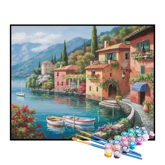 Kit de pintura por números - Porto junto al mar