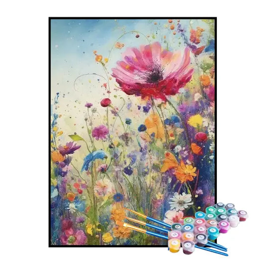 Kit de pintura por números - Jardín de plantas coloridas