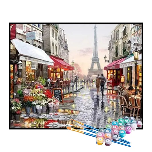 Kit de pintura por números - Amor en París