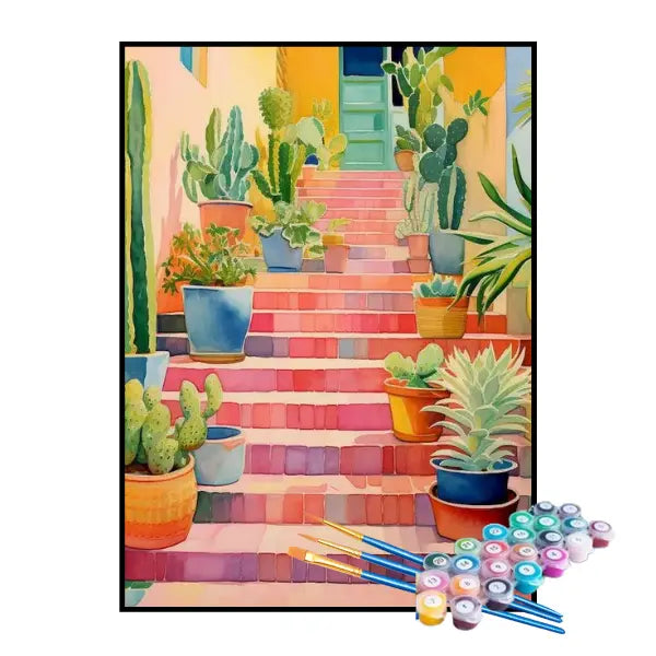 Kit de pintura por números - Escalera de flores