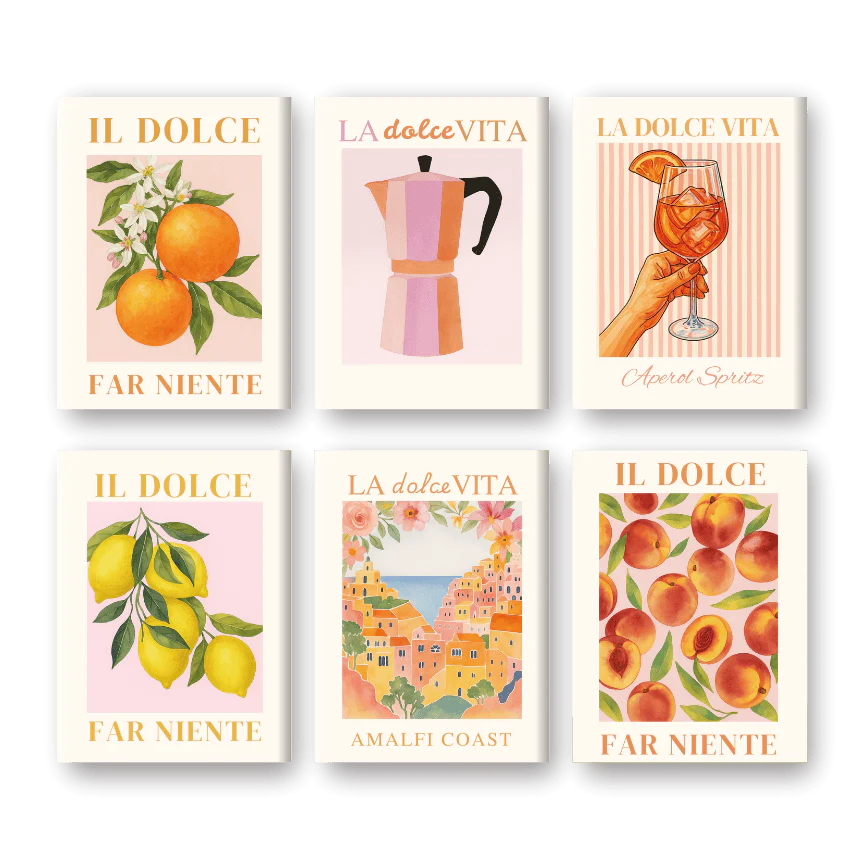 Kit de Peinture Numérotée - 6 mini peintures - coffret italien dolce vita