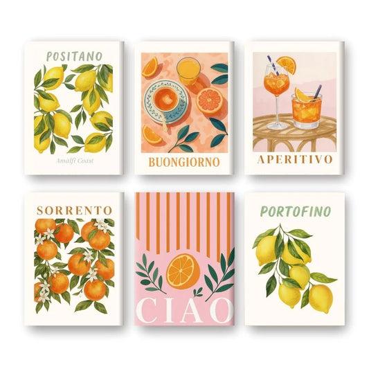 Kit de Peinture Numérotée - 6 mini peintures - coffret italien fruits et boissons