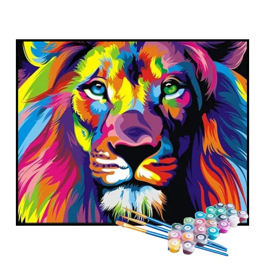 Kit de pintura por números - León abstracto
