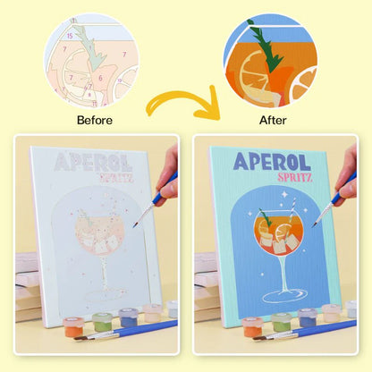 Kit de Peinture Numérotée - 6 mini peintures - coffret cocktails sip & paint