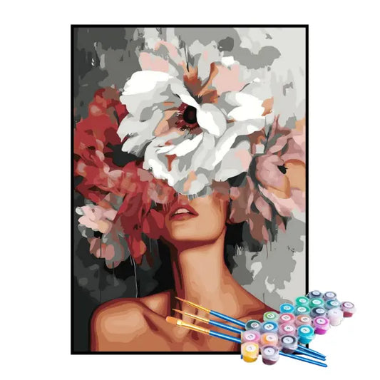 Kit de pintura por números: La mujer y sus flores