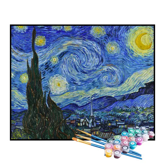 Kit de pintura por números: La noche estrellada, Van Gogh