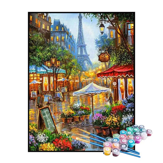 Kit de pintura por números - Pueblo de París