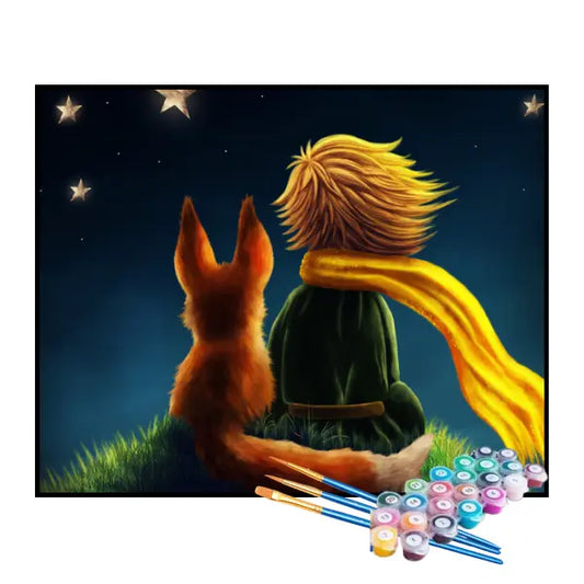 Kit de pintura por números: El Principito, el Zorro y las Estrellas