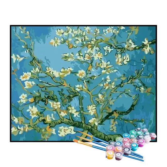 Kit de pintura por números: Amendoeira en flor, Van Gogh