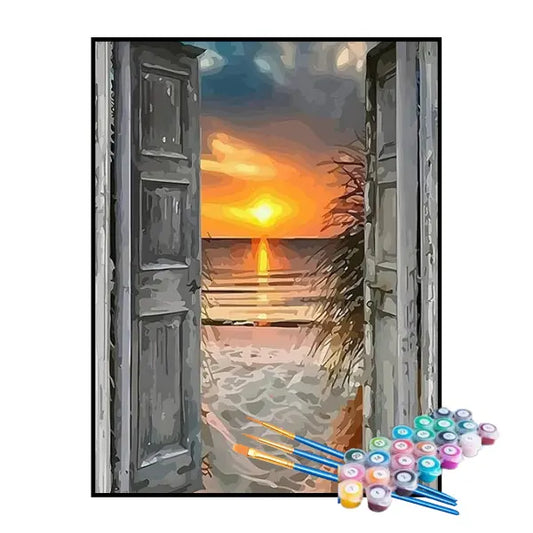 Kit de pintura por números - Puerta junto al mar