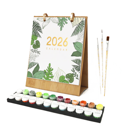 Kit de Peinture Numérotée - Calendrier de Bureau 2026 Peinture par Numéros | édition plantes